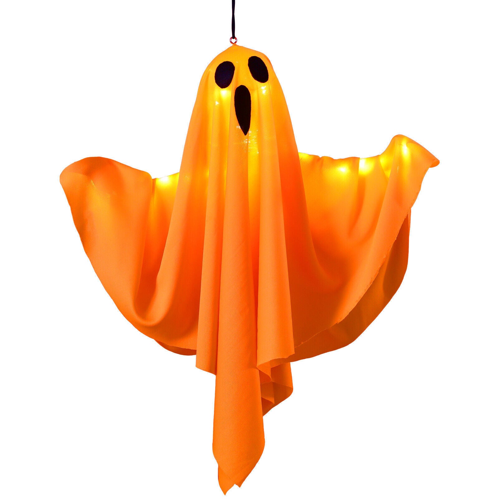 Glowing Ghost Halloween Lantern – Spooky Hanging Outdoor Decor for Yard, Porch, and Party | Light-Up Ghost Prop for Halloween