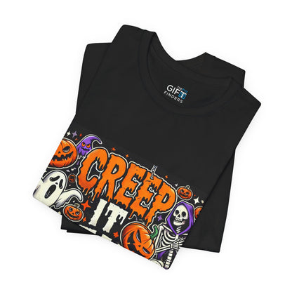 Funny Creep It Real Halloween Unisex Short Sleeve Tee