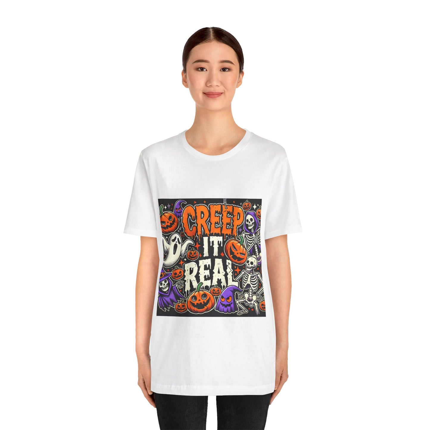 Funny Creep It Real Halloween Unisex Short Sleeve Tee