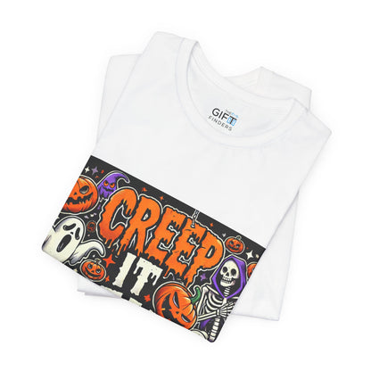 Funny Creep It Real Halloween Unisex Short Sleeve Tee