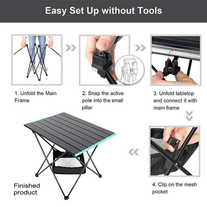 Portable Folding Table with Carry Bag for Camping, Car Detailing, Picnics, BBQs 