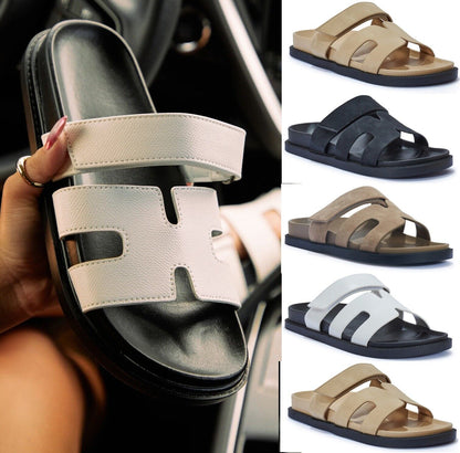 Trendy Women's Flatform Strap Sliders - Summer Slip-On Sandals