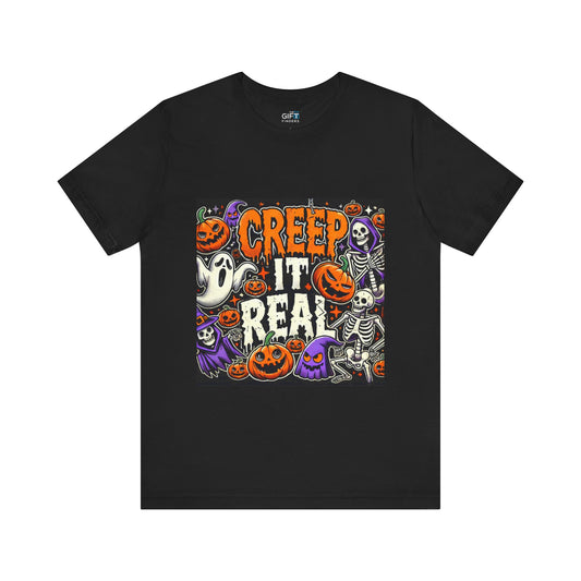 Funny Creep It Real Halloween Unisex Short Sleeve Tee