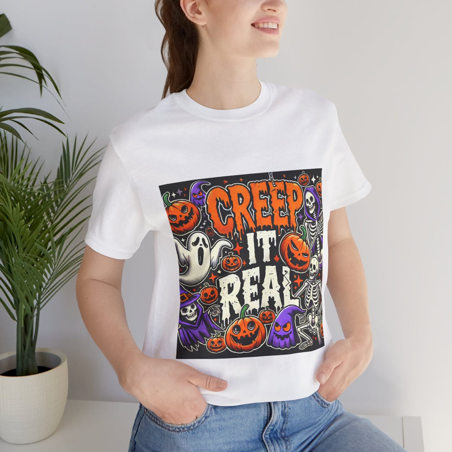 Funny Creep It Real Halloween Unisex Short Sleeve Tee