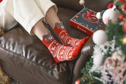 Festive 4-Pair Christmas Socks for Women – Cozy Holiday Gifts, High-Quality Cotton Blend,Stay Warm in Style!