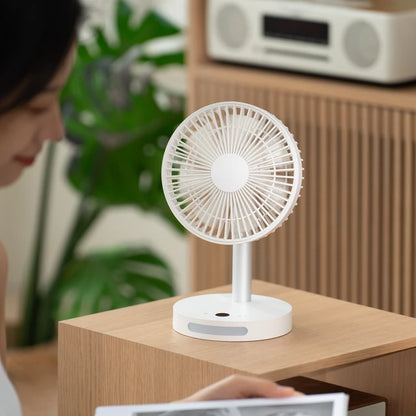 USB Desk Fan Strong Airflow & Quiet Operation Five-Speed Wind Mini Table Fan 3600Mah Angle Adjustable for Office Bedroom