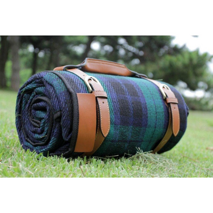 Luxury Picnic Blanket With Leather Strap And Waterproof