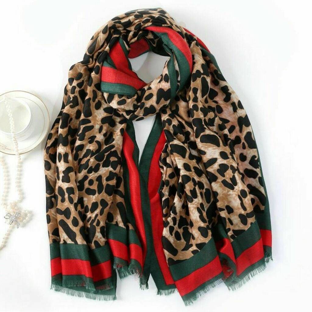 Large Leopard Print Pashmina, Scar