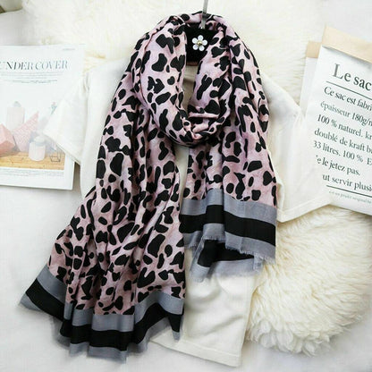 Large Leopard Print Pashmina, Scar