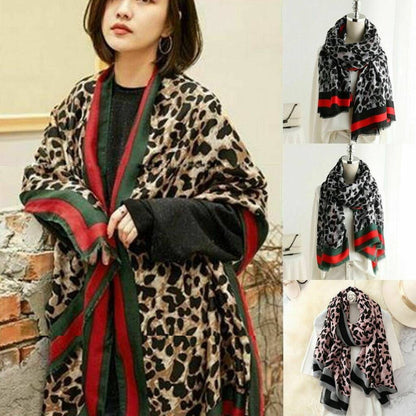 Large Leopard Print Pashmina, Scar