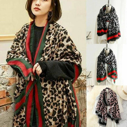 Large Leopard Print Pashmina, Scar