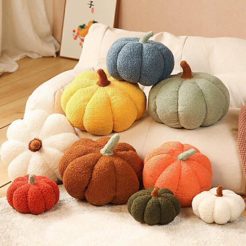 Cute 3D Pumpkin Pillow – Super Soft Teddy Velvet Cushion for Halloween & Home Decor | Plush Pumpkin Toy for Kids & Adults