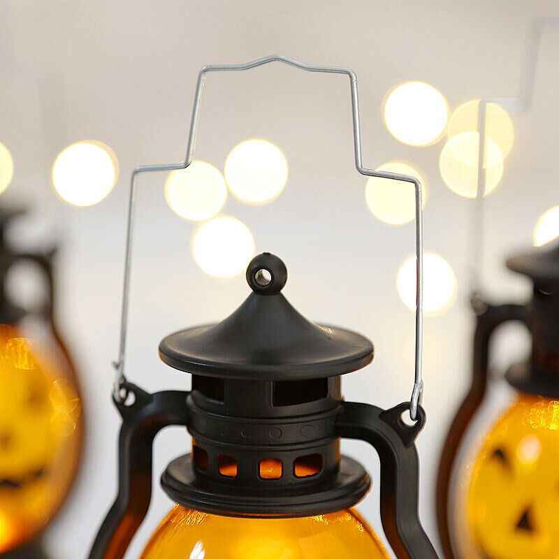 Set of 3 Halloween Jack-O-Lantern Candle Lights – Waterproof Mini Pumpkin Lanterns with Cute Expressions | Perfect Indoor & Outdoor Decor