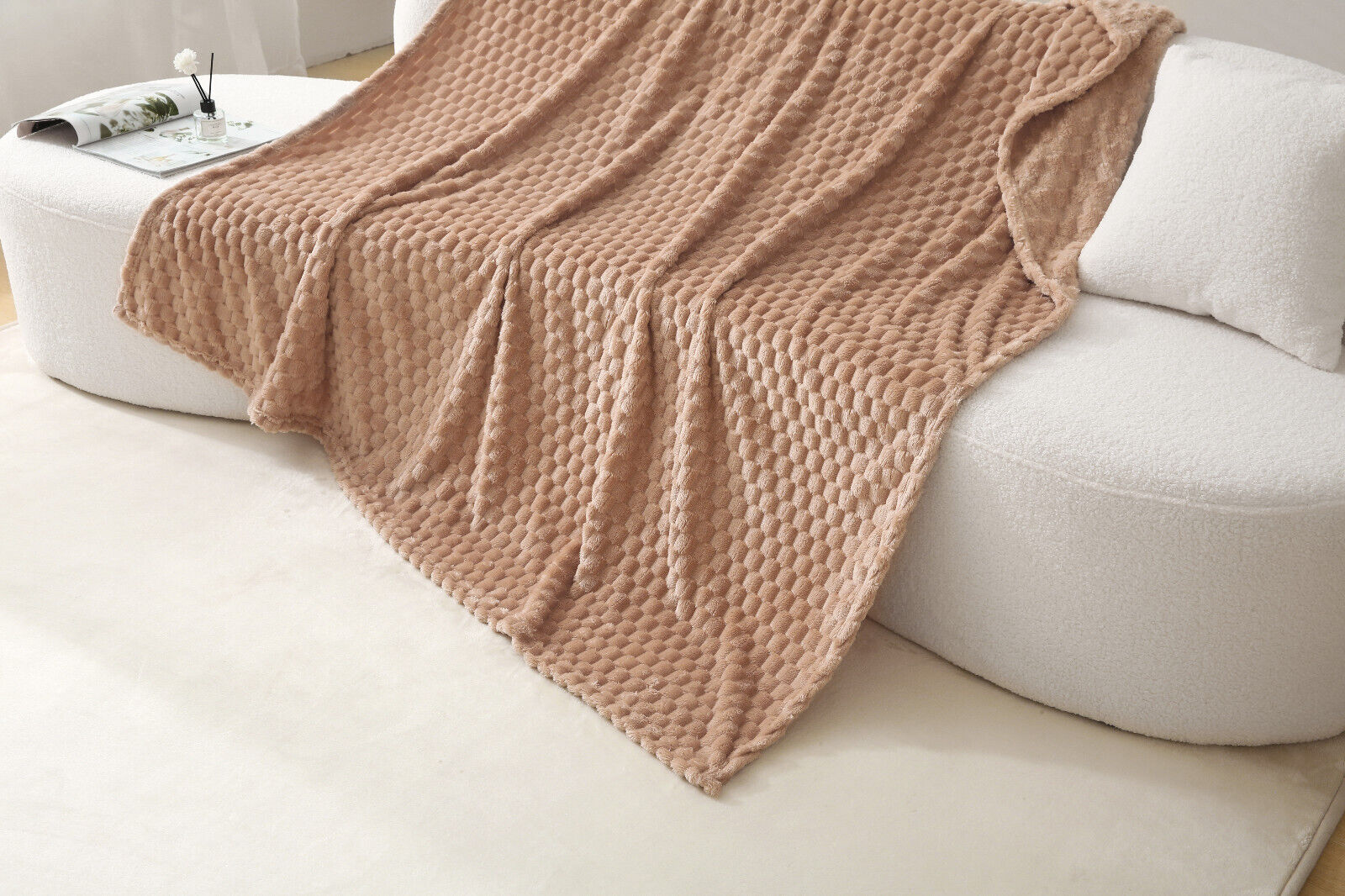 Cubiko Textured Blanket/Super Sofa Throw, Cozy & Stylish Home Decor