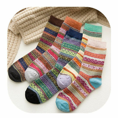 Nordic Thermal Socks Warm Wool 5x Pairs Mixed Color 