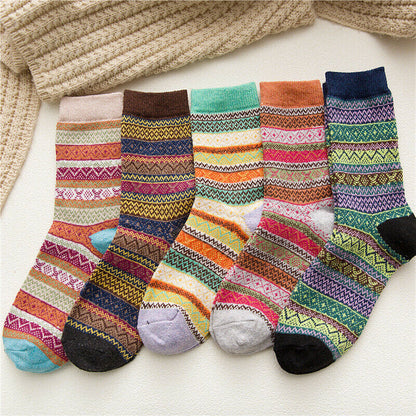 Nordic Thermal Socks Warm Wool 5x Pairs Mixed Color 