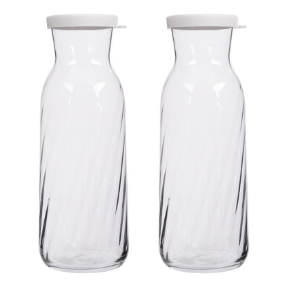 1.2L Glass Carafe with Food-Safe Silicone Lid 2X – Tapered Neck for Easy Pouring | Perfect for Juices, Infusions, Milk & Dry Foods