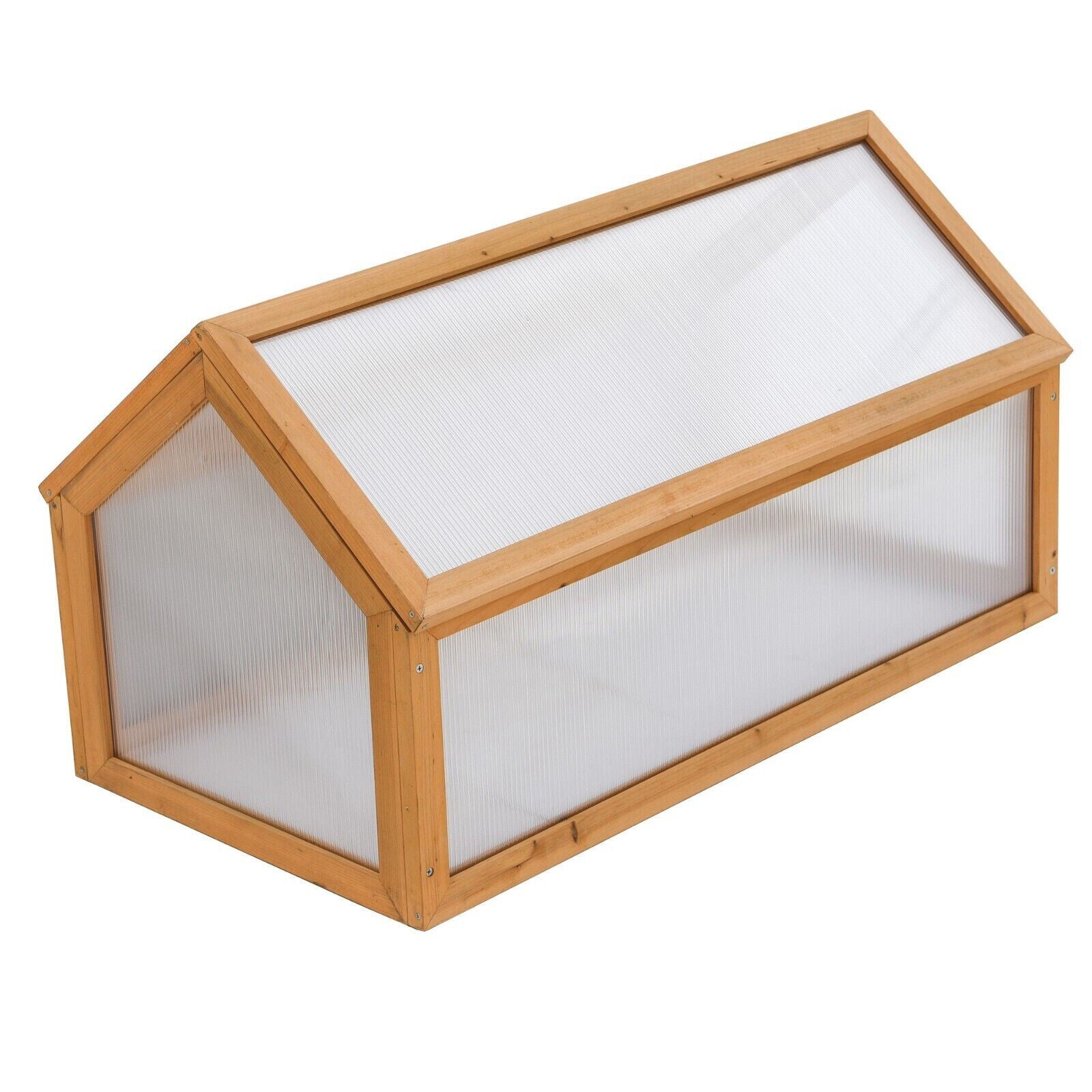 Garden Grow Wooden Cold Frame with Polycarbonate Panels and Hinged Lid 