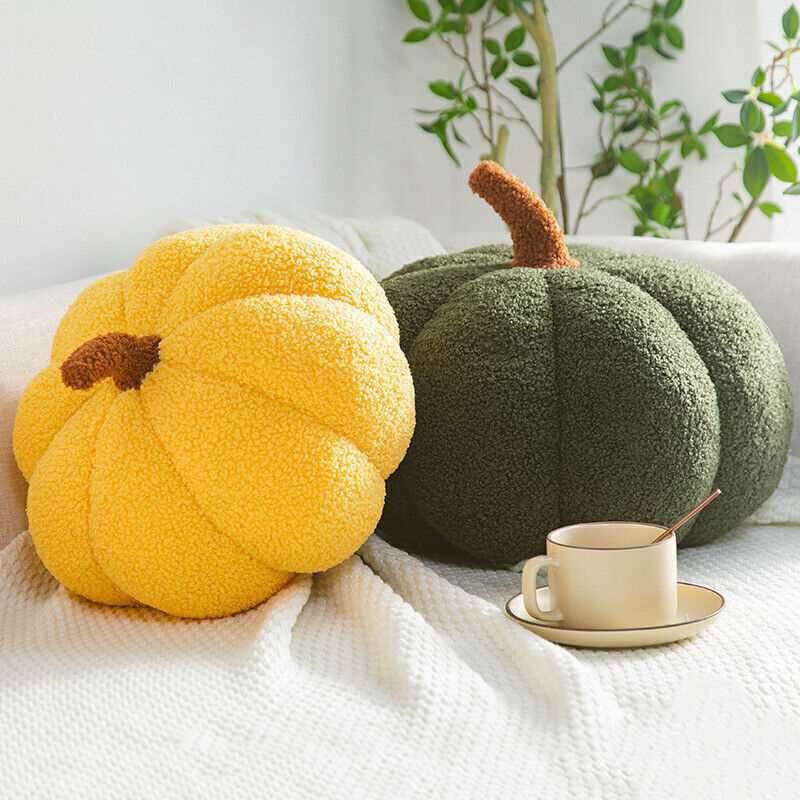 Cute 3D Pumpkin Pillow – Super Soft Teddy Velvet Cushion for Halloween & Home Decor | Plush Pumpkin Toy for Kids & Adults