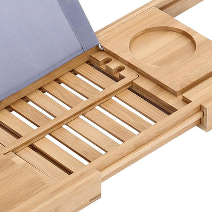 Adjustable Wooden Bath Tray/Caddy Oak And Bamboo