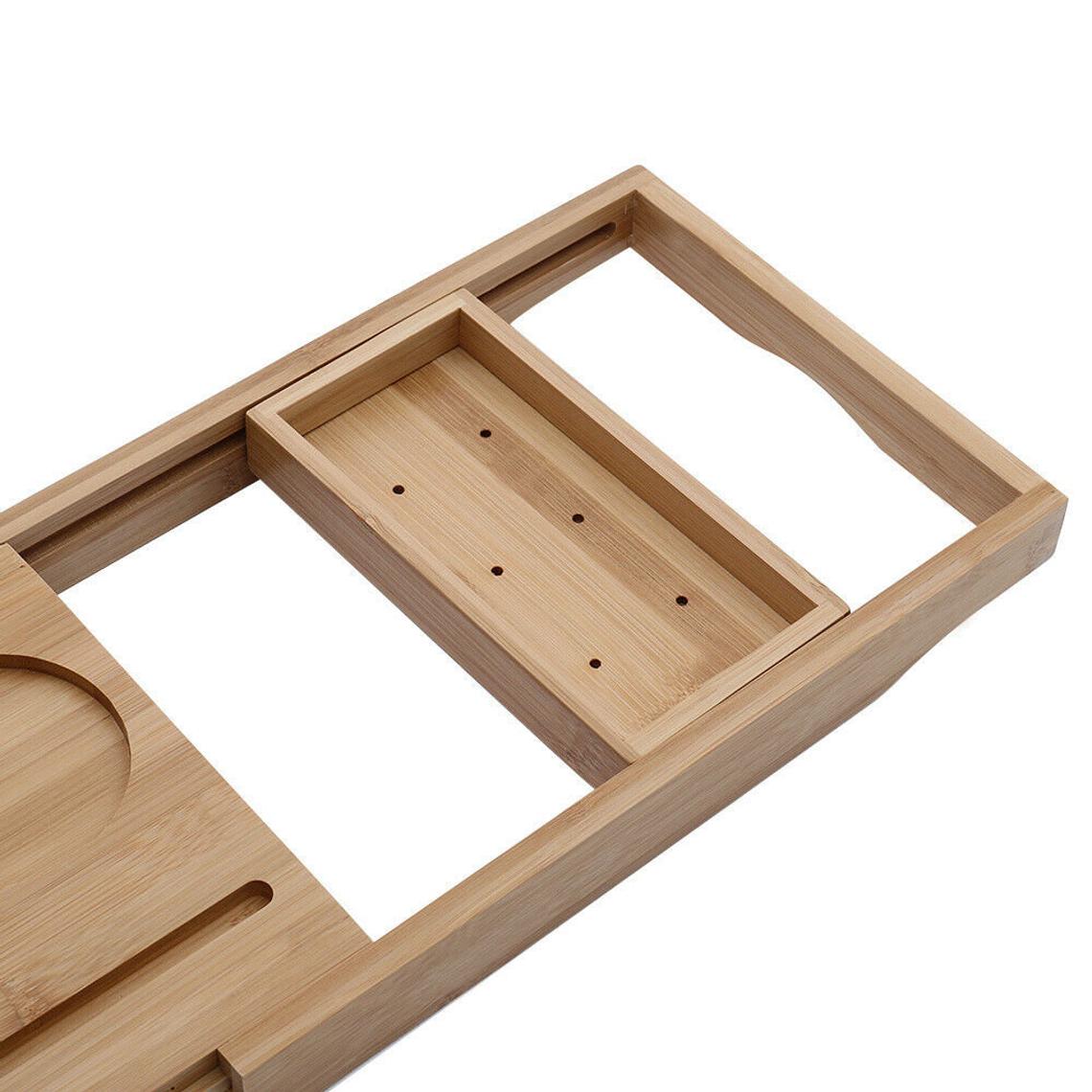 Adjustable Wooden Bath Tray/Caddy Oak And Bamboo