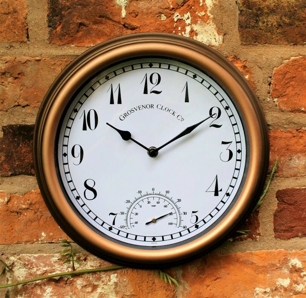 Garden Clock And Thermometer